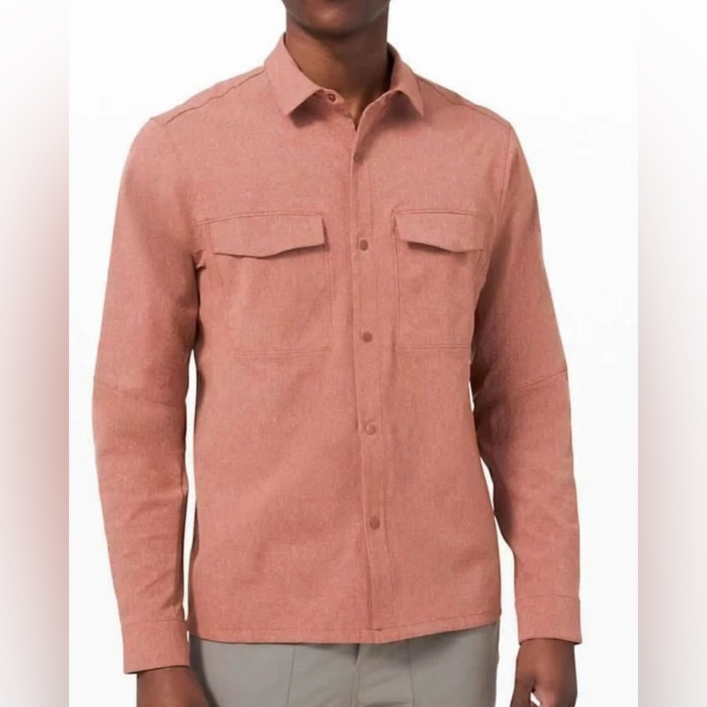 Lululemon Men’s Airing Easy Overshirt Heathered Dark Terracotta